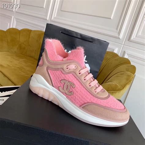 pink chanel tennis shoes|chanel leather sneakers.